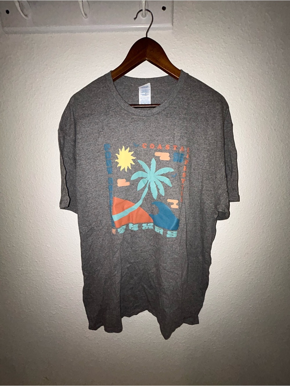 Coastal Palm Graphic Tee - Gray